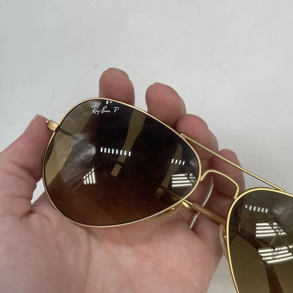 Ray Ban Sunglasses Polarized Authentic 54mm 135mm Aviator Gold Frame